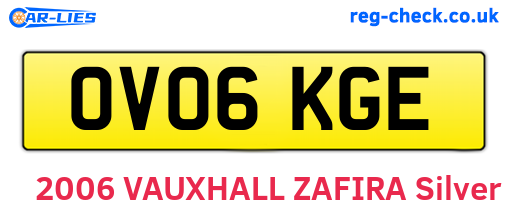 OV06KGE are the vehicle registration plates.