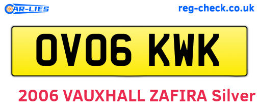 OV06KWK are the vehicle registration plates.