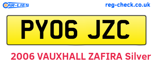 PY06JZC are the vehicle registration plates.