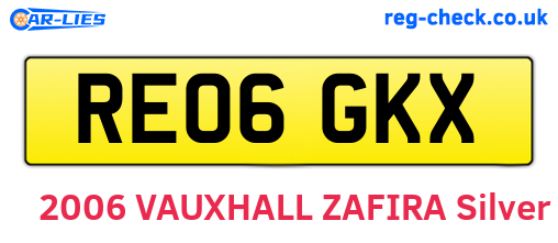 RE06GKX are the vehicle registration plates.