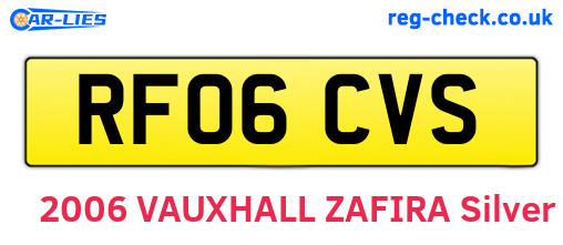 RF06CVS are the vehicle registration plates.