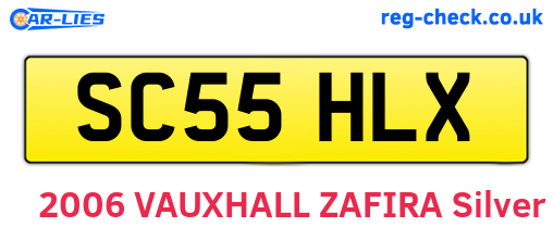 SC55HLX are the vehicle registration plates.