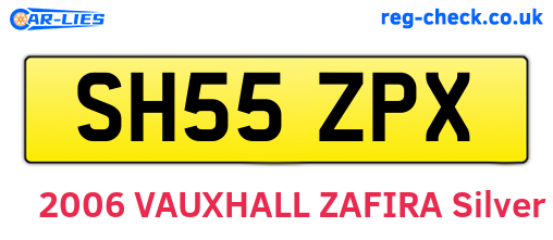 SH55ZPX are the vehicle registration plates.