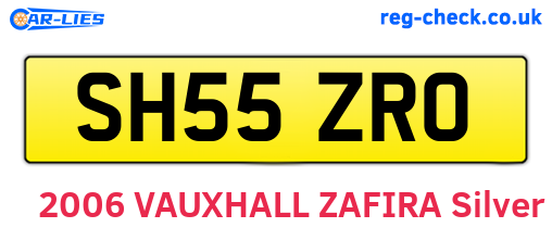 SH55ZRO are the vehicle registration plates.