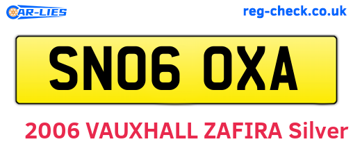 SN06OXA are the vehicle registration plates.