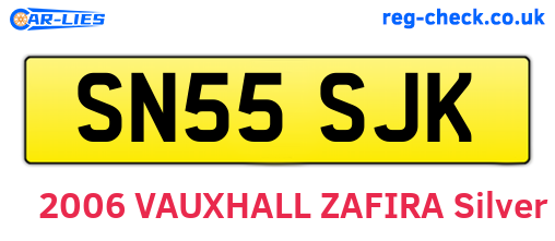 SN55SJK are the vehicle registration plates.