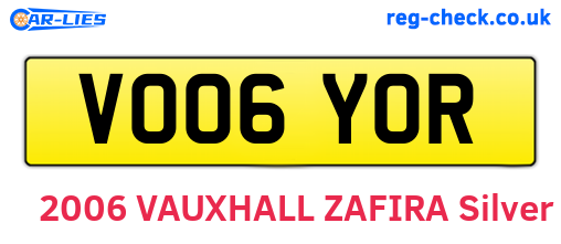 VO06YOR are the vehicle registration plates.