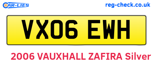 VX06EWH are the vehicle registration plates.