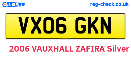 VX06GKN are the vehicle registration plates.