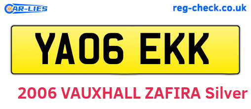 YA06EKK are the vehicle registration plates.