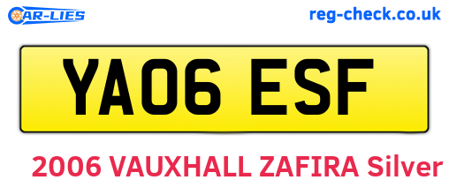 YA06ESF are the vehicle registration plates.