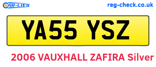 YA55YSZ are the vehicle registration plates.