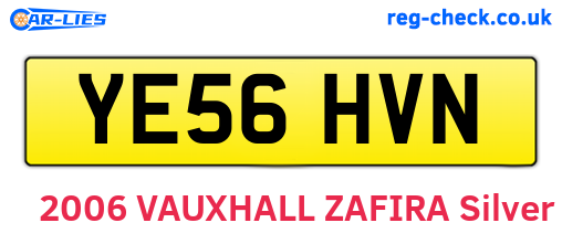 YE56HVN are the vehicle registration plates.