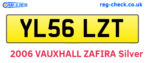 YL56LZT are the vehicle registration plates.
