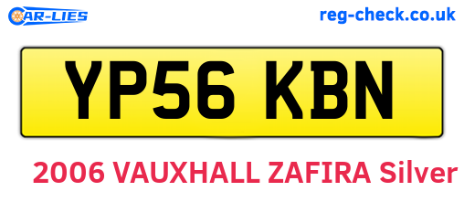 YP56KBN are the vehicle registration plates.