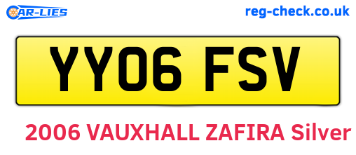 YY06FSV are the vehicle registration plates.