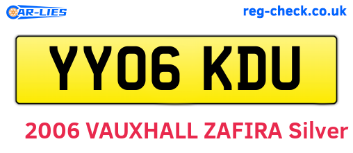 YY06KDU are the vehicle registration plates.