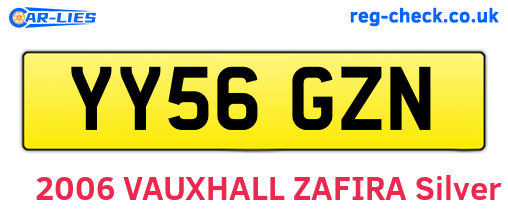 YY56GZN are the vehicle registration plates.