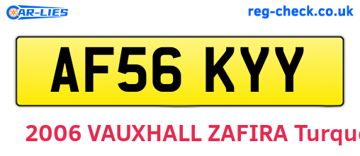 AF56KYY are the vehicle registration plates.