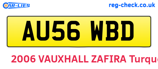 AU56WBD are the vehicle registration plates.