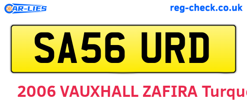 SA56URD are the vehicle registration plates.