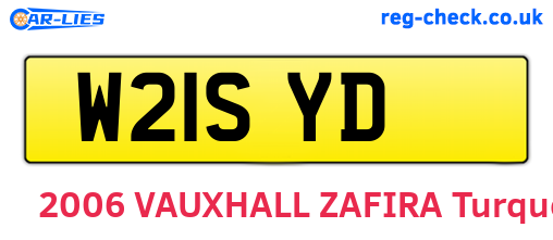W21SYD are the vehicle registration plates.