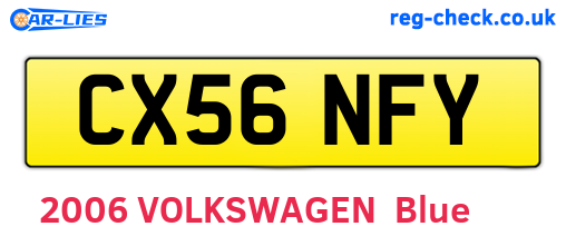 CX56NFY are the vehicle registration plates.