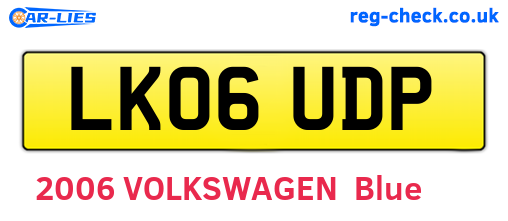 LK06UDP are the vehicle registration plates.