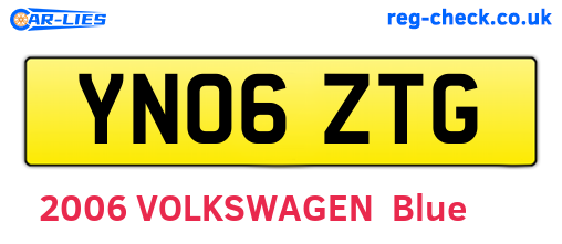 YN06ZTG are the vehicle registration plates.