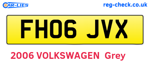 FH06JVX are the vehicle registration plates.