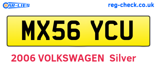 MX56YCU are the vehicle registration plates.