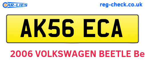 AK56ECA are the vehicle registration plates.