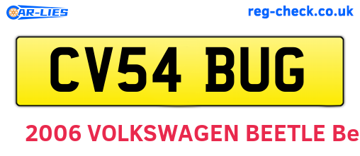 CV54BUG are the vehicle registration plates.