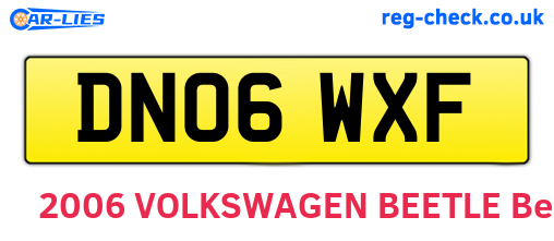 DN06WXF are the vehicle registration plates.