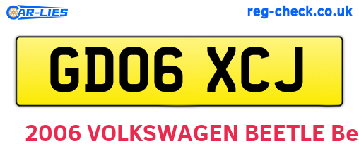 GD06XCJ are the vehicle registration plates.