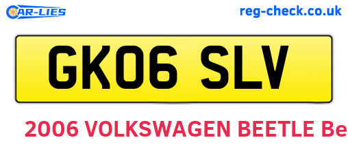 GK06SLV are the vehicle registration plates.
