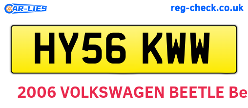 HY56KWW are the vehicle registration plates.
