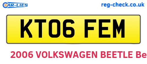 KT06FEM are the vehicle registration plates.