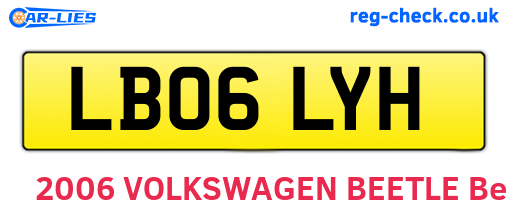 LB06LYH are the vehicle registration plates.