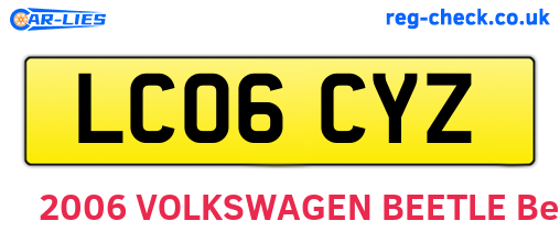 LC06CYZ are the vehicle registration plates.