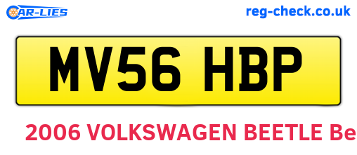 MV56HBP are the vehicle registration plates.
