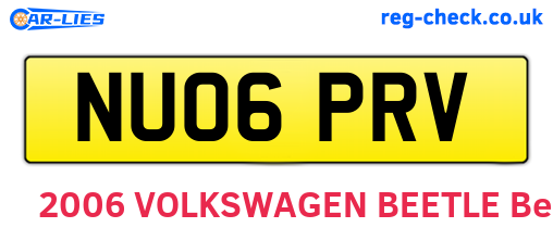 NU06PRV are the vehicle registration plates.