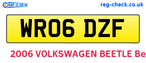 WR06DZF are the vehicle registration plates.