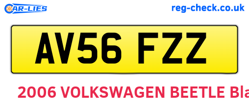 AV56FZZ are the vehicle registration plates.