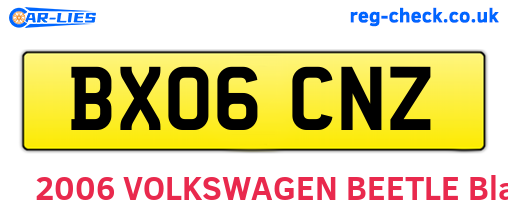 BX06CNZ are the vehicle registration plates.