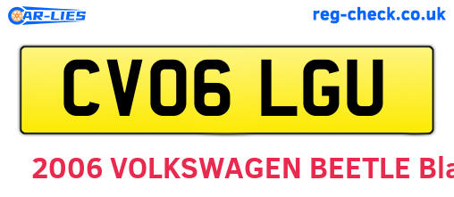 CV06LGU are the vehicle registration plates.