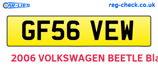 GF56VEW are the vehicle registration plates.