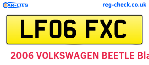 LF06FXC are the vehicle registration plates.