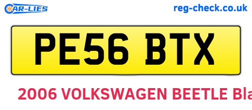 PE56BTX are the vehicle registration plates.