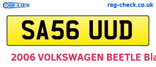 SA56UUD are the vehicle registration plates.